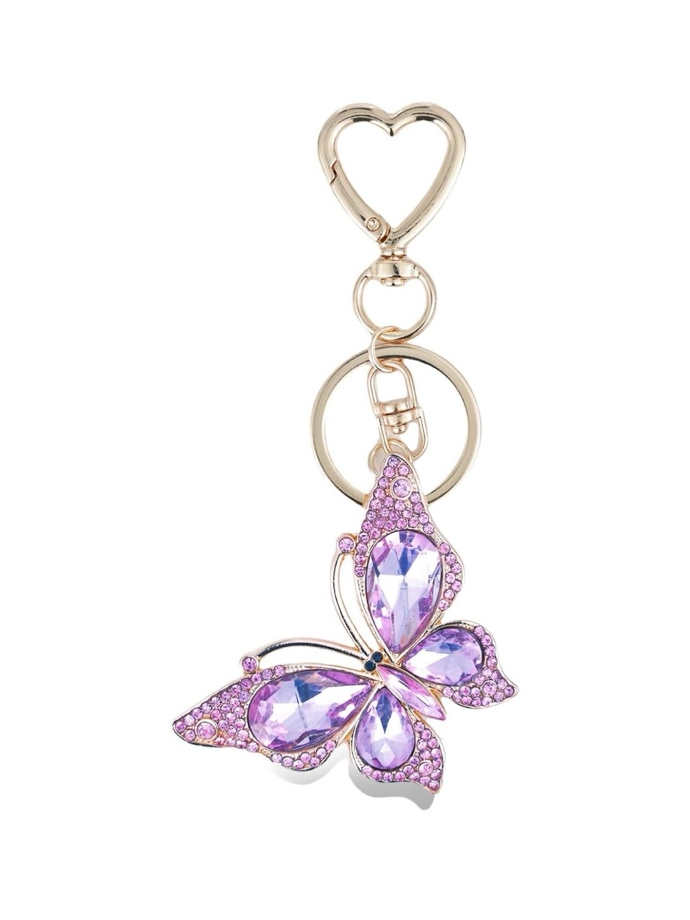 $16.00- Purple Crystal Blinged Butterfly Bag Charm Keychain